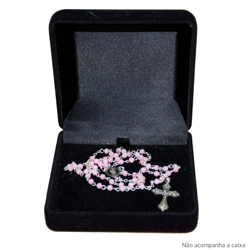 TERÇO MISSANGA ROSA 3MM