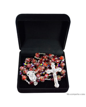TERÇO MURANO CRISTAL 12MM VERMELHO