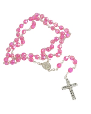 TERÇO NOSSA SENHORA DE FÁTIMA PINK 5MM