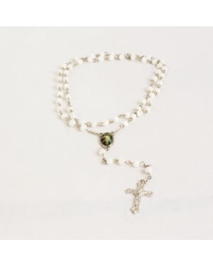 TERÇO PEROLA NOSSA SENHORA DAS GRAÇAS E JESUS MISERICORDIOSO 6MM