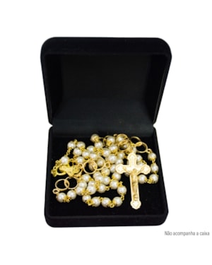 TERÇO PEROLADO ALIANÇA DOURADO 6MM