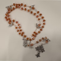 TERÇO PORTUGUES ANJO DA GUARDA CRITAL SALMÃO 4MM