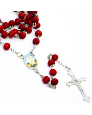 TERÇO ROSA PERFUMADO ITALIANO NOSSA SENHORA DE FATIMA DISPLAY C/ 12 UNIDADES