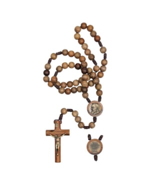 TERÇO SÃO PADRE PIO IMBUIA 10MM