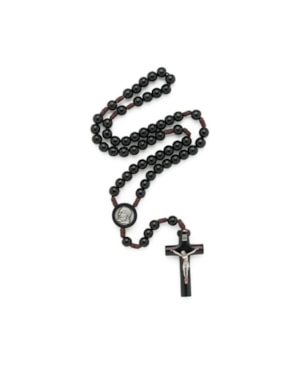 TERÇO SÃO PADRE PIO MADEIRA PRETO