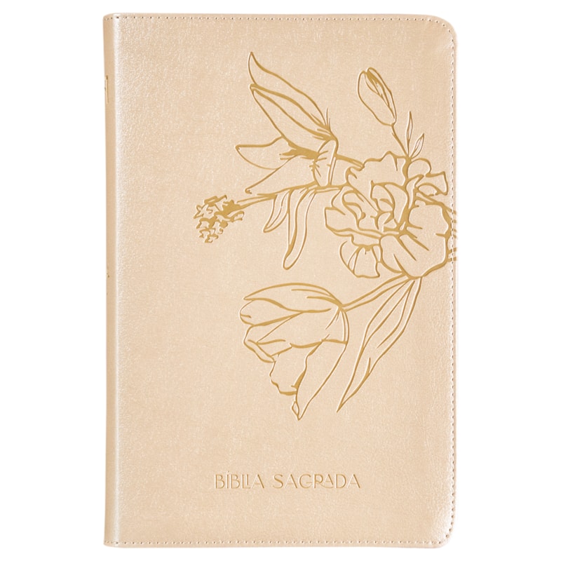 THE PURPOSE BOOK: BÍBLIA SAGRADA, A21, CAPA LUXO BEGE, FLORES