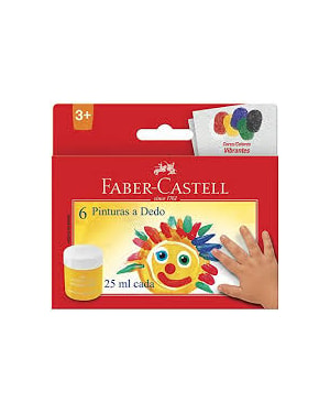 TINTA FABER CASTELL PINTURA A DEDO COM 12 CORES