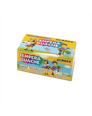 TINTA GUACHE ACRILEX COM 06 CORES 15 ML