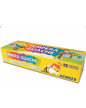 TINTA GUACHE ACRILEX COM 12 CORES