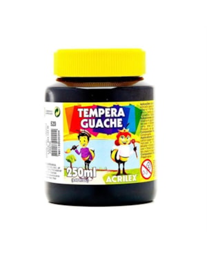 TINTA GUACHE ACRILEX PRETO 250ML