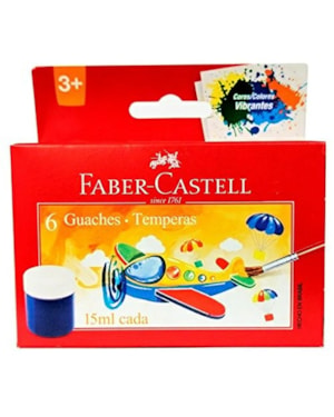 TINTA GUACHE FABER CASTELL COM 06 CORES