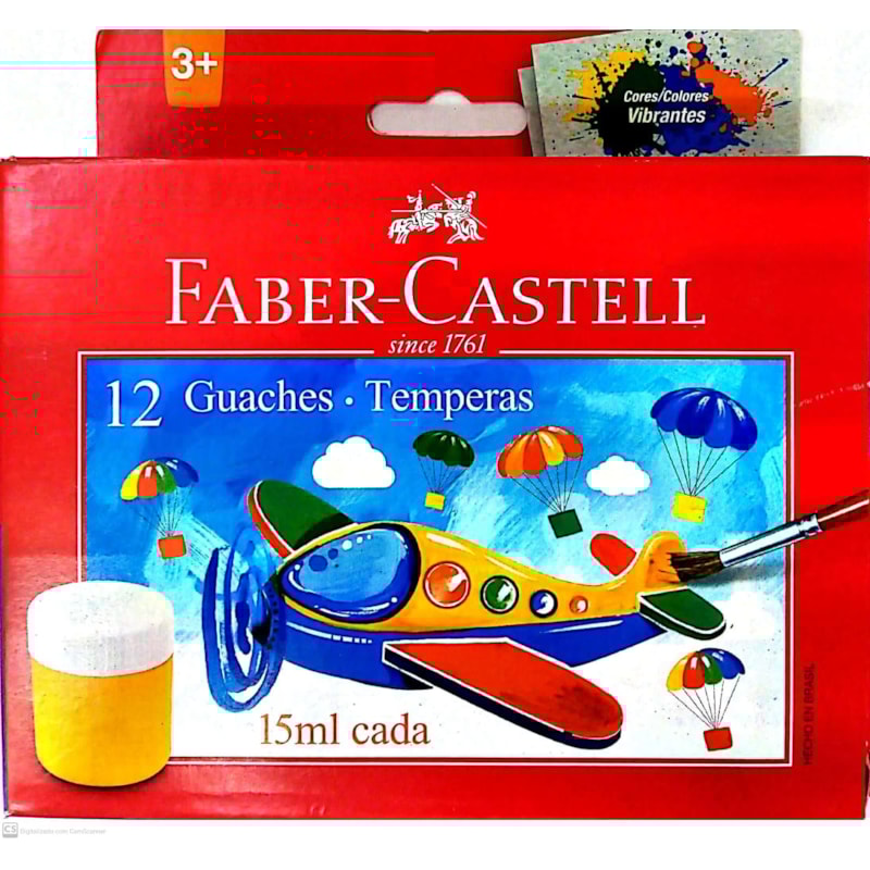 TINTA GUACHE FABER CASTELL COM 12 CORES