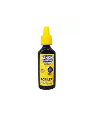 TINTA NANKIN ACRILEX PROFISSIONAL PRETA 20ML