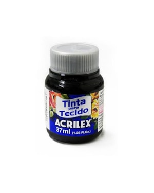 TINTA PARA TECIDO ACRILEX PRETO 37ML