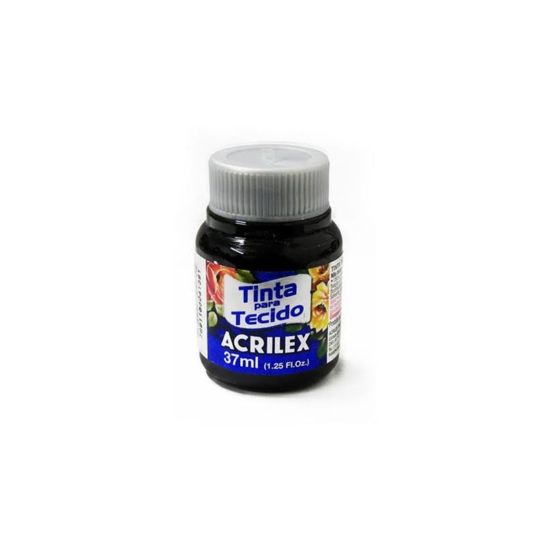 TINTA PARA TECIDO ACRILEX PRETO 37ML
