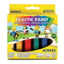 TINTA PLÁSTICA ACRILEX PLASTIC PAINT 6 CORES