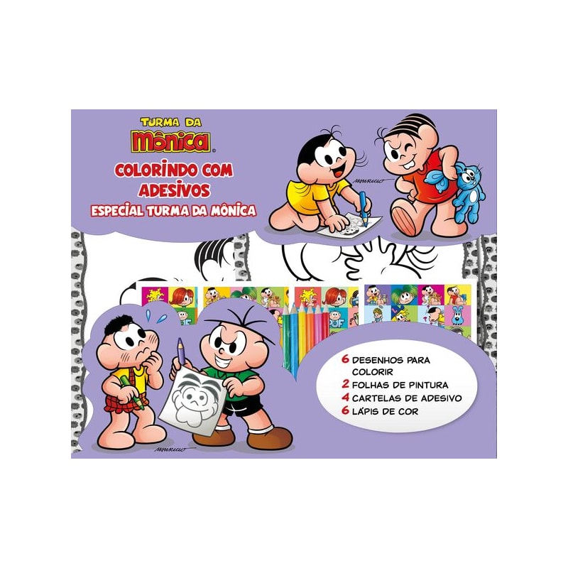 TURMA DA MÔNICA COLORINDO COM ADESIVOS ESPECIAL