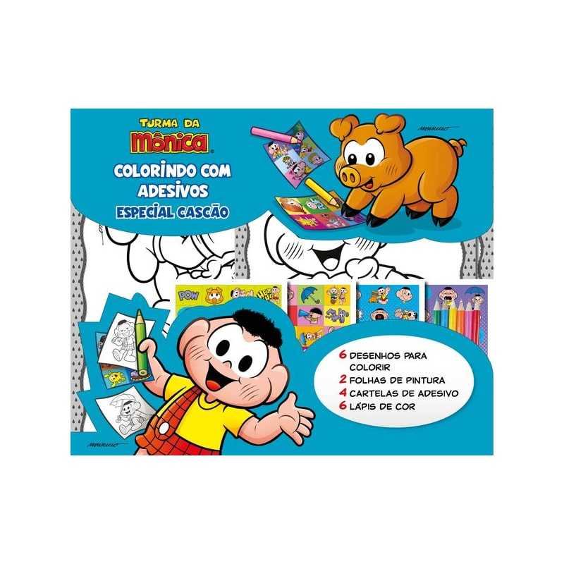 TURMA DA MÔNICA COLORINDO COM ADESIVOS ESPECIAL - CASCÃO