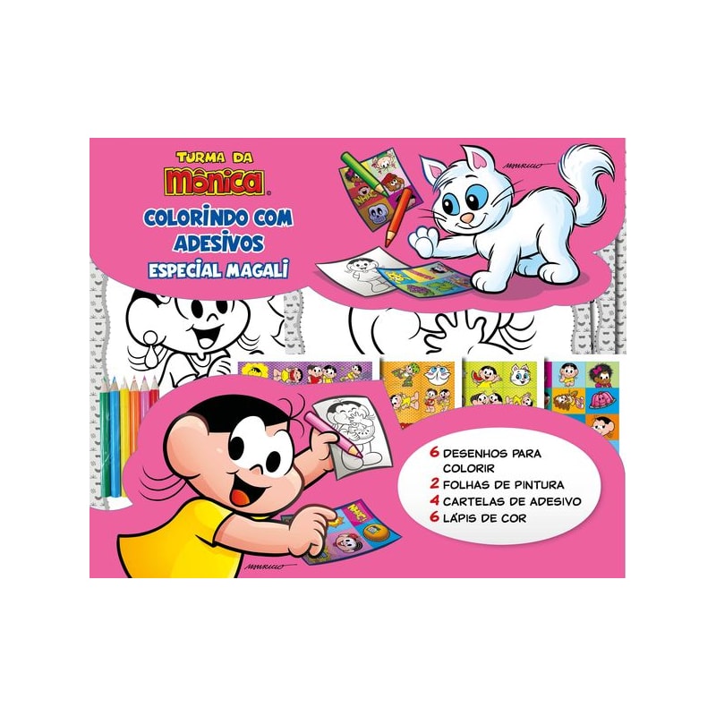 TURMA DA MÔNICA COLORINDO COM ADESIVOS ESPECIAL - MAGALI