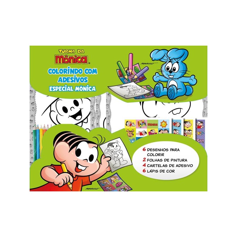 TURMA DA MÔNICA - COLORINDO COM ADESIVOS - ESPECIAL - MÔNICA