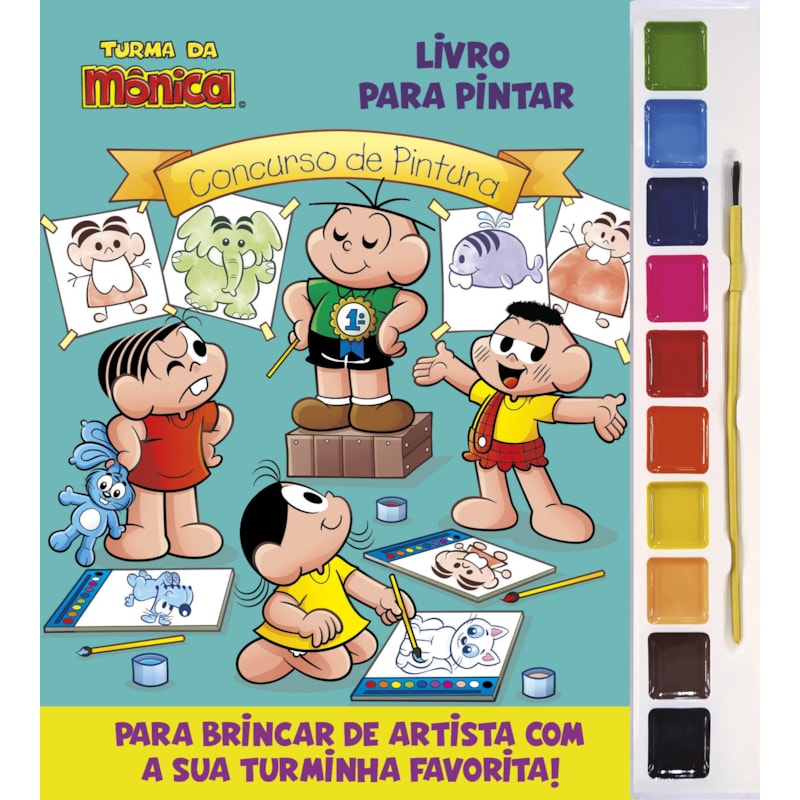 TURMA DA MÔNICA LIVRO PARA PINTAR COM AQUARELA