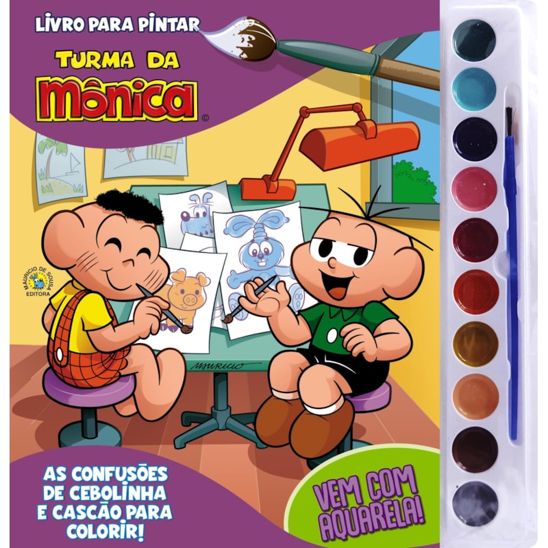 TURMA DA MÔNICA LIVRO PARA PINTAR COM AQUARELA: CEBOLINHA E CASCÃO
