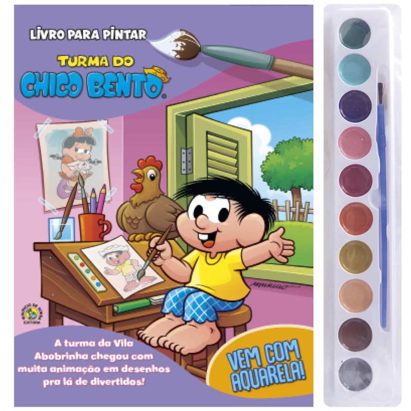 TURMA DA MÔNICA LIVRO PARA PINTAR COM AQUARELA - CHICO BENTO