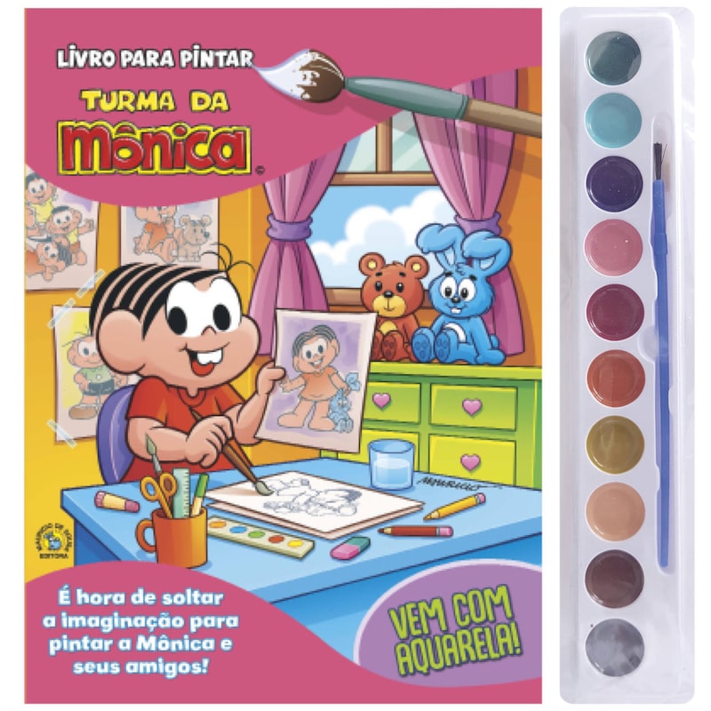 TURMA DA MÔNICA LIVRO PARA PINTAR COM AQUARELA: MÔNICA