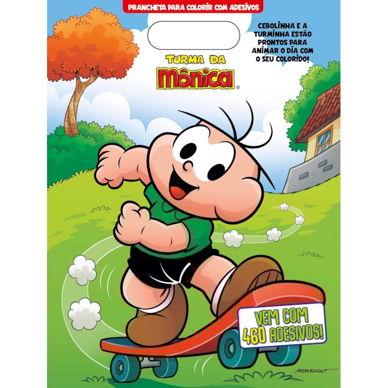 TURMA DA MÔNICA - PRANCHETA PARA COLORIR COM ADESIVOS - CEBOLINHA