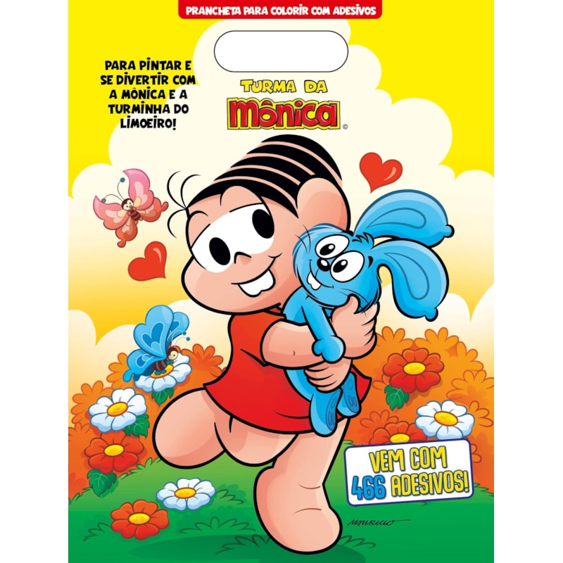 TURMA DA MÔNICA - PRANCHETA PARA COLORIR COM ADESIVOS - MÔNICA