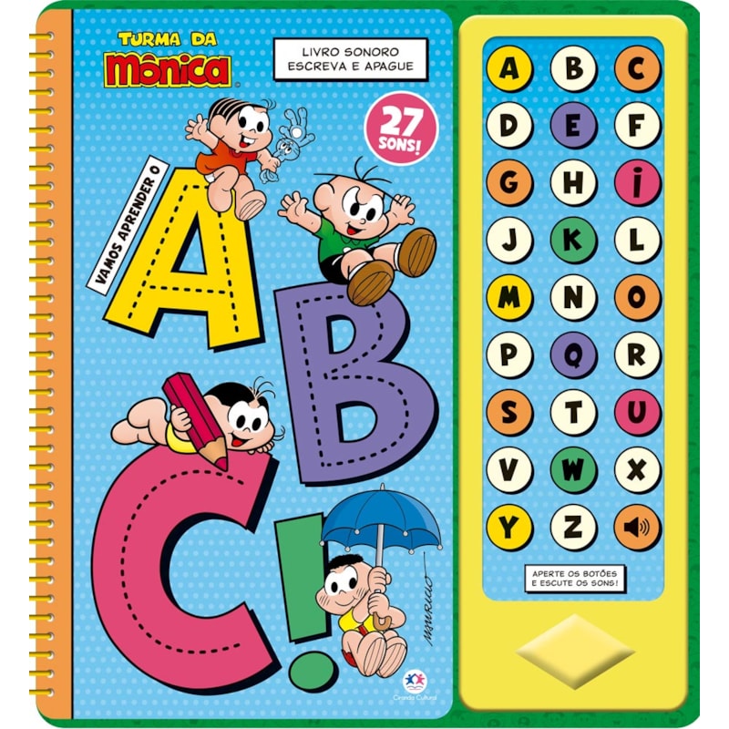 Turma da Mônica - Vamos aprender o ABC: Livro sonoro e Escreva e Apague