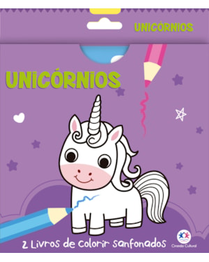 UNICÓRNIOS - 2 LIVROS DE COLORIR SANFONADOS
