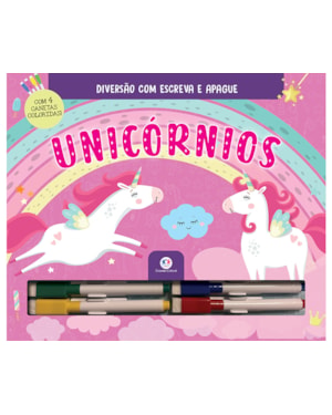 UNICÓRNIOS - COM CANETAS COLORIDAS PARA ESCREVER A APAGAR