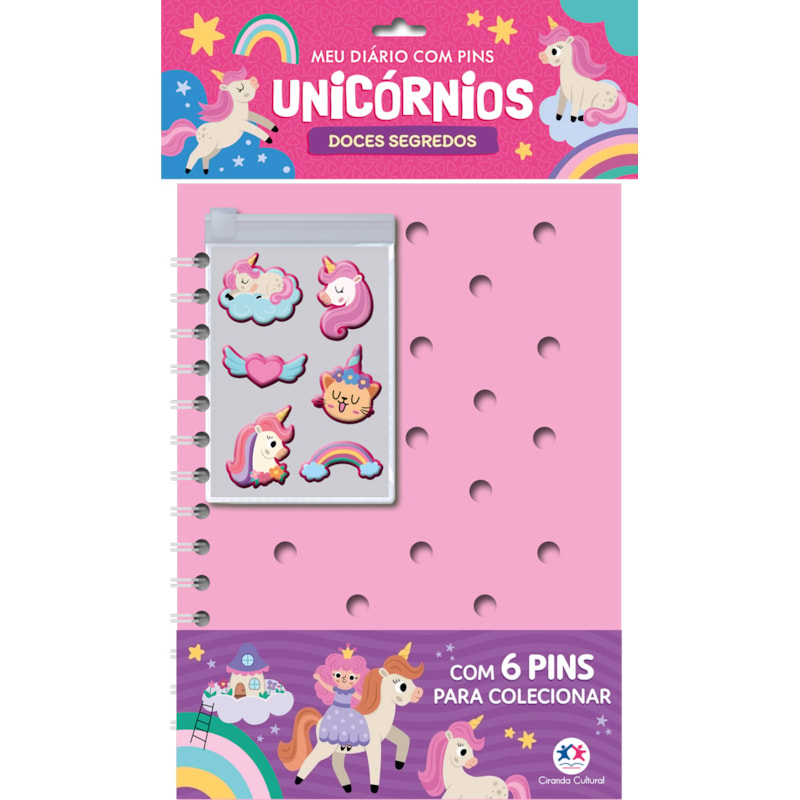 UNICÓRNIOS - LEIA E COLECIONE - DIÁRIO COM PINS