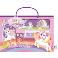 Unicórnios - Livro maleta divertida com lápis e cartela de adesivos