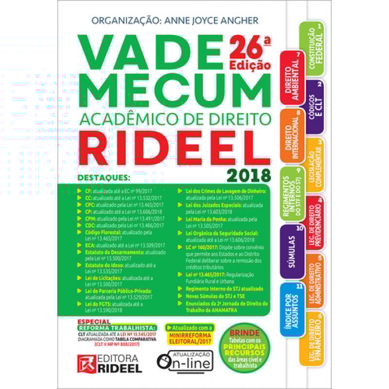 VADE MECUM ACADEMICO DE DIREITO RIDEEL 2018