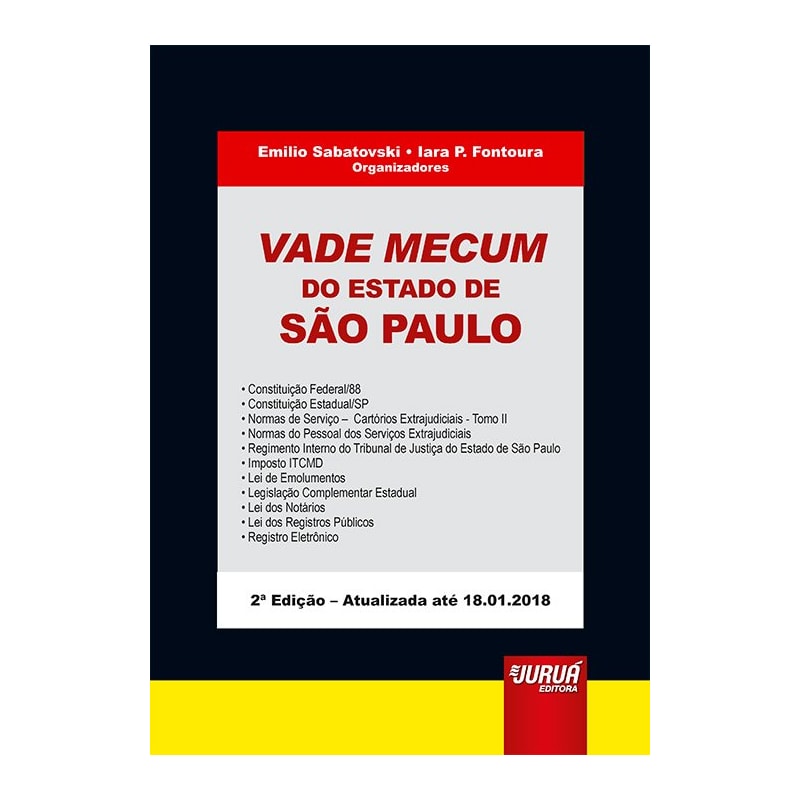 VADE MECUM DO ESTADO DE SÃO PAULO - FORMATO: 21X30CM