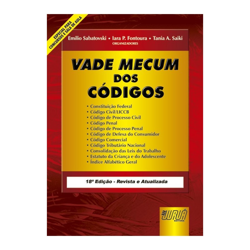 VADE MECUM DOS CÓDIGOS - ESPECIAL PARA CONCURSOS E SALA DE AULA - FORMATO ESPECIAL - 21X30CM