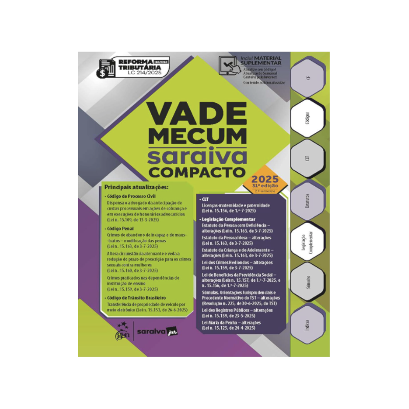 VADE MECUM SARAIVA COMPACTO - 31ª EDIÇÃO 2025