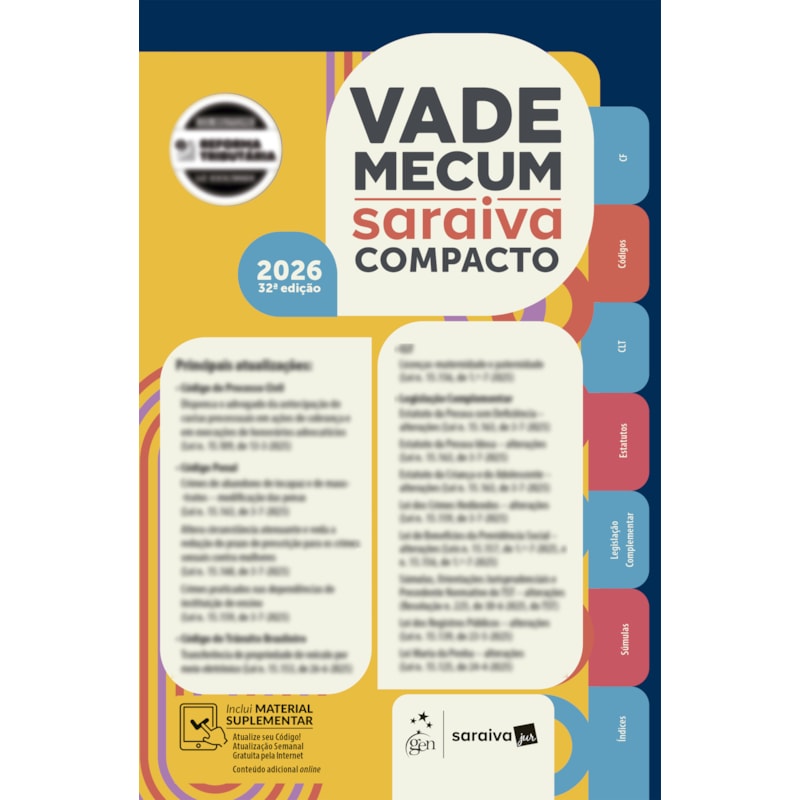 VADE MECUM SARAIVA COMPACTO - 32ª EDIÇÃO 2026