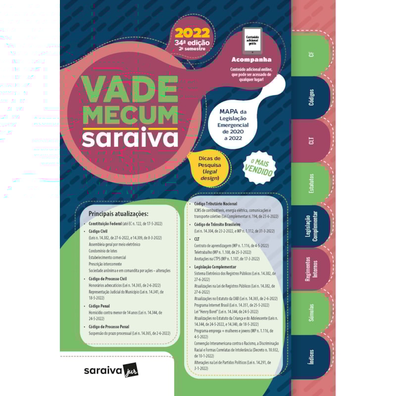 VADE MECUM SARAIVA - TRADICIONAL - 34ª EDIÇÃO 2022