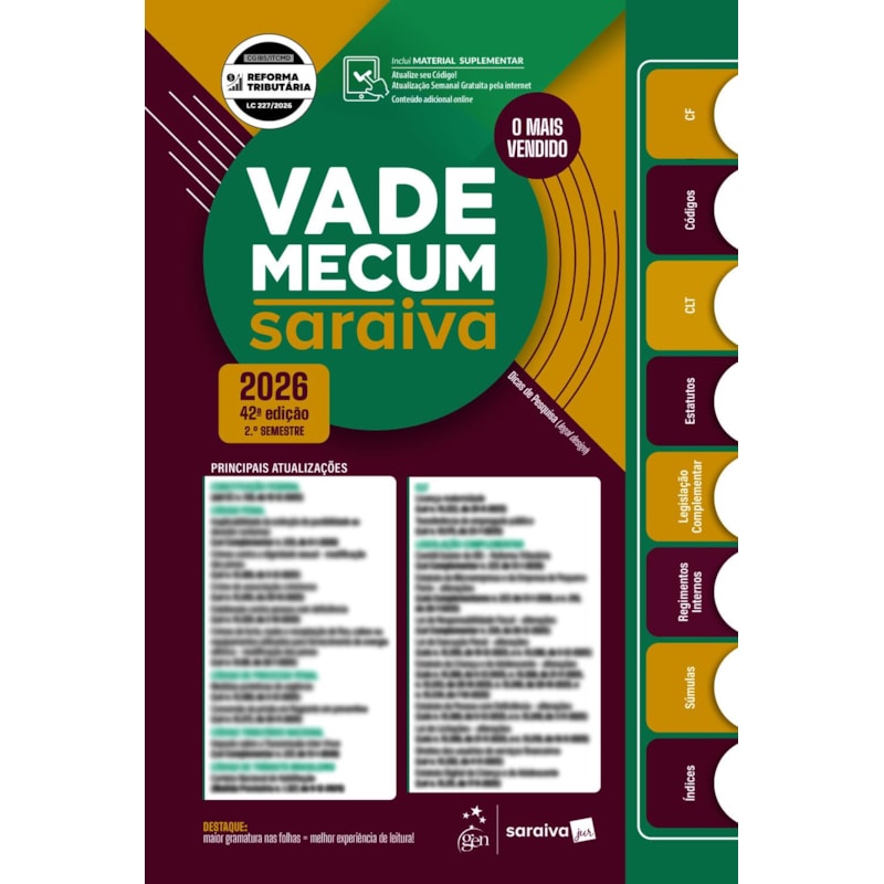 VADE MECUM SARAIVA TRADICIONAL - 42ª EDIÇÃO 2026