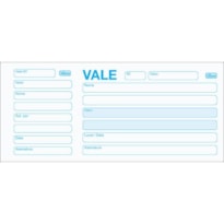 VALE COM CANHOTO C/ 100 FOLHAS 159 X 69MM