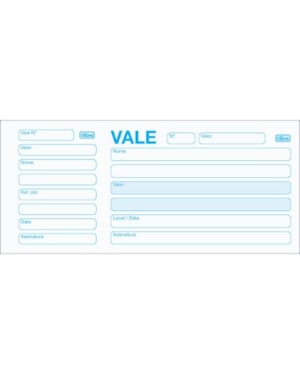 VALE COM CANHOTO C/ 100 FOLHAS 159 X 69MM
