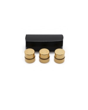 VASO VIDRO COM ESTOJO BATISMO CRISMA ENFERMOS DOURADO