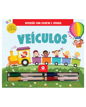 VEÍCULOS - COM CANETAS COLORIDAS PARA ESCREVER A APAGAR