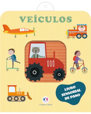 VEÍCULOS - LIVRO SENSORIAL DE PANO PARA BEBÊS