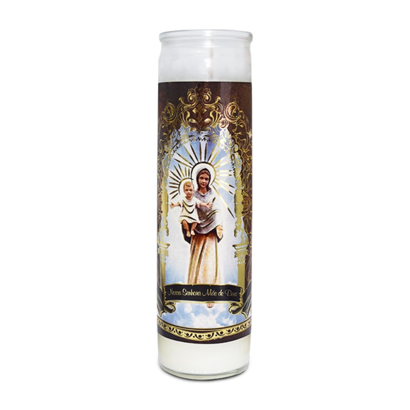 VELA DEDORATIVA VIDRO NOSSA SENHORA MÃE DE DEUS