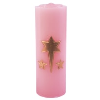 VELA JP 20X7CM ESTRELA ROSA