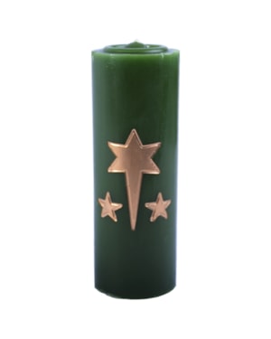VELA JP 20X7CM ESTRELA VERDE